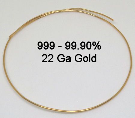 Fine 999 Gold Round Wire Ga 22 