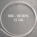 Fine Silver 999 Round Wire Ga 12 (per&nbsp;ounce) - SFW12