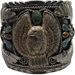 Carved Shell Eagle and Thunderbird Kachina Cuff Bracelet Francisco Gomez Jewelry 925 Silver - FGBR1018