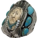 Carved Shell Native American Brave Large Cuff Francisco Gomez Jewelry - FGBR1019