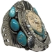 Carved Shell Native American Brave Large Cuff Francisco Gomez Jewelry - FGBR1019