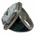 Carved Shell Skull and Stone Inlay Silver 925 Men's Biker Ring SZ 11 - FGR4002