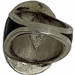 Carved Shell Skull and Stone Inlay Silver 925 Men's Biker Ring SZ 11 - FGR4002