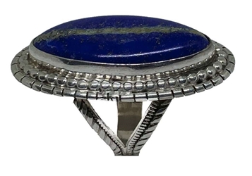 Francisco Gomez - Lapis Lazuli Ring SZ 7.5 francisco gomez, native american jewelry, native, american, hand made, modern, jewelry, custom, silver, sterling silver, shell, turquoise