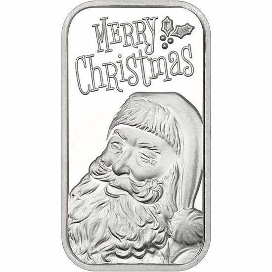 Jolly Santa Claus Silver Bar